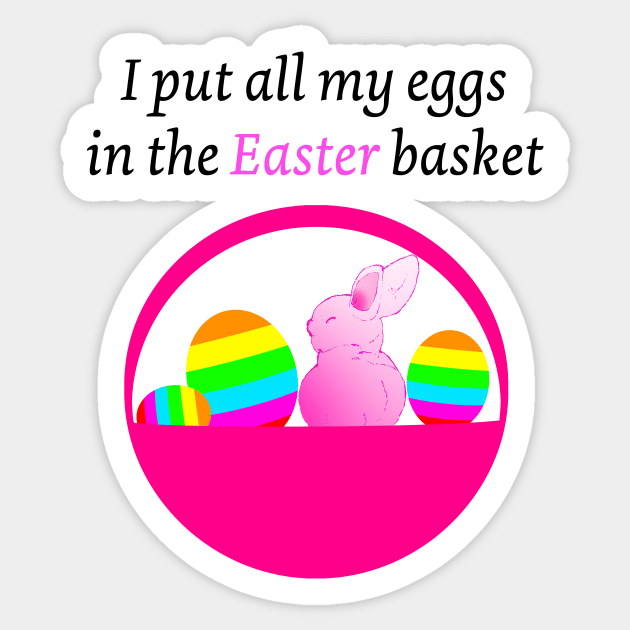 Funny Easter Egg and Easter Basket Wordplay Sticker by Artstastic